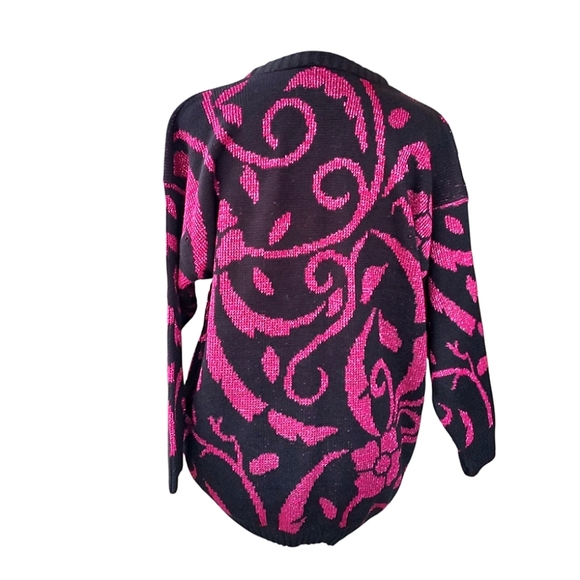 Vintage Glittery Floral Y2K Sweater - Picture 3 of 3